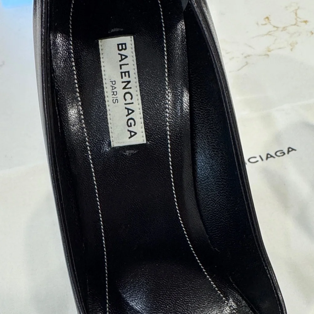 Balenciaga Black Leather Heels - Picture 2 of 12